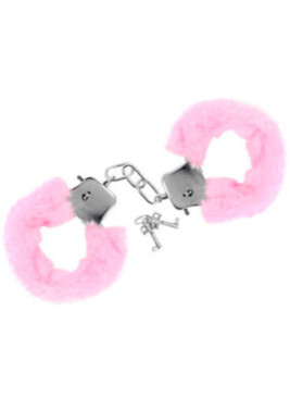 Menottes fourrure roses de poignets avec sécurité - CC5140030050